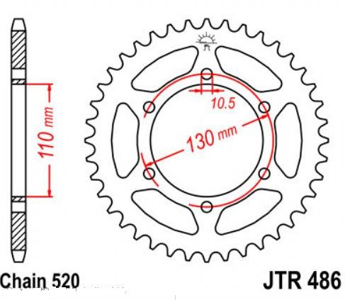 Звезда задняя JTR486.44
