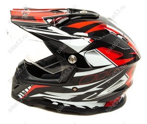 Шлем HIZER (кросс) B6197 black/red/white S (ML 14653)