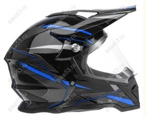 Шлем HIZER (кросс) B6197 black/blue S (ML 13267)