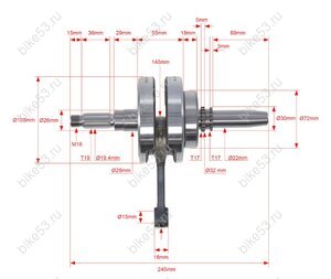 Коленвал ZS165YML (CBB200) (020012-898-8558)