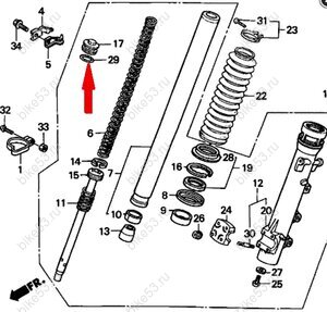 Кольцо уплотнительное пробки пера вилки HONDA 91356-KF0-003