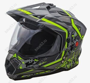 Шлем AIM (кросс) со стеклом JK802S жёлтый/серый/чёрный M с очками