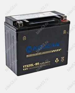 Аккумулятор 12в  20а/ч 310A (YTX20L-BS) KOJEAN