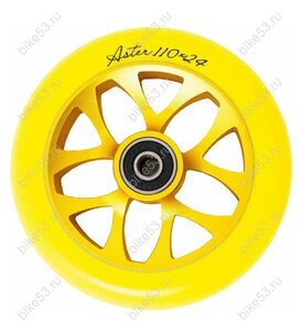 Колесо TT ASTER, X-Treme 110*24мм, yellow/жёлтый ABEC 9, арт:888825/NN010292